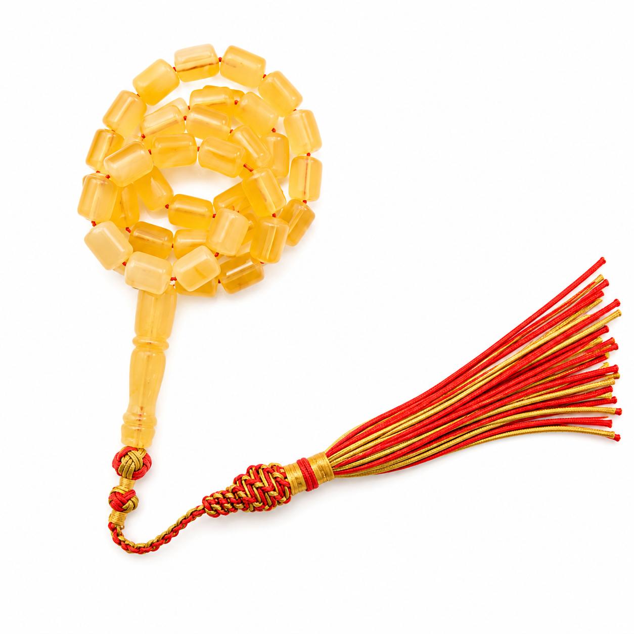 Golden Amber Misbaha – 45 Beads Natural Prayer Misbah 16gm