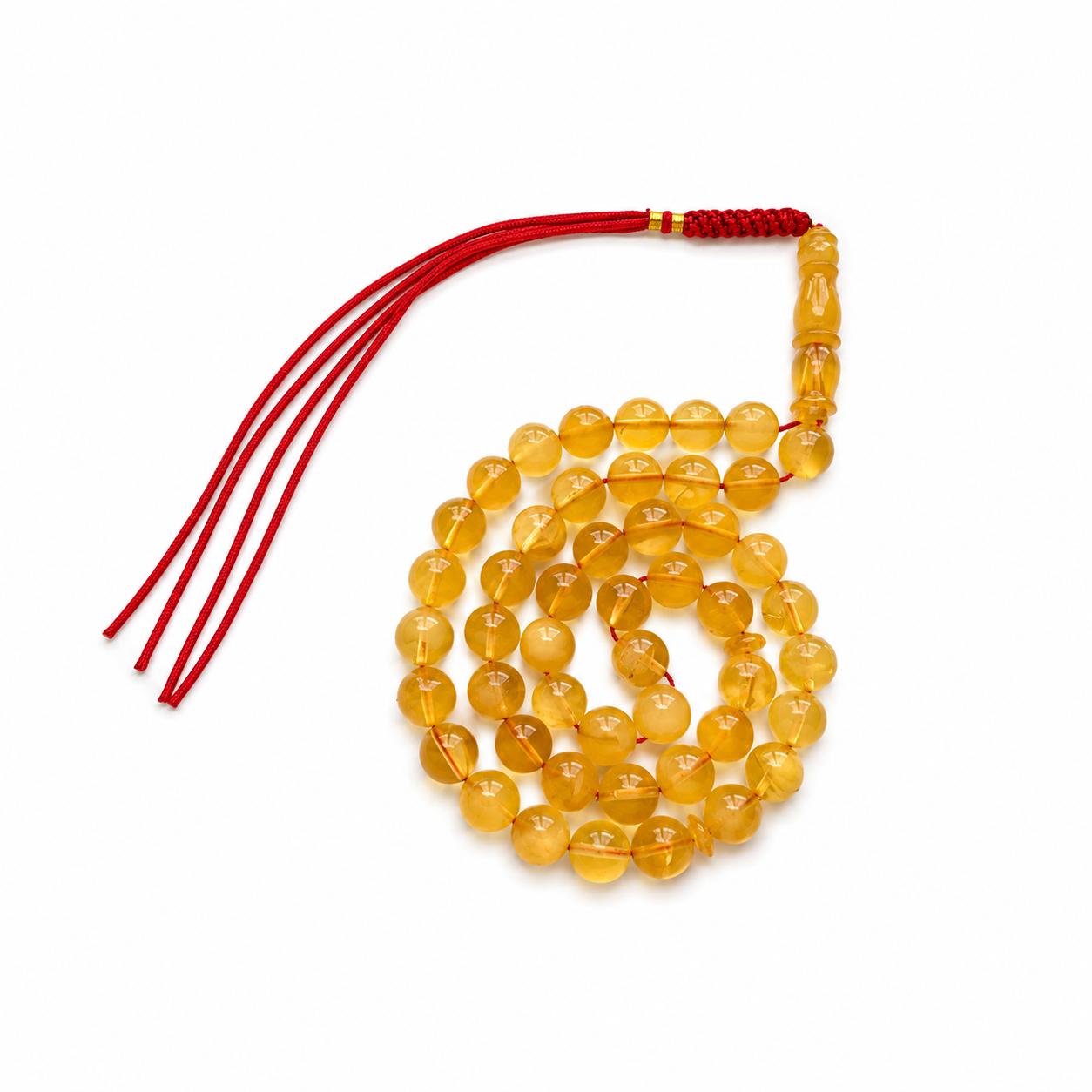 Natural Baltic Amber Misbah 22g 48Beads 9mm
