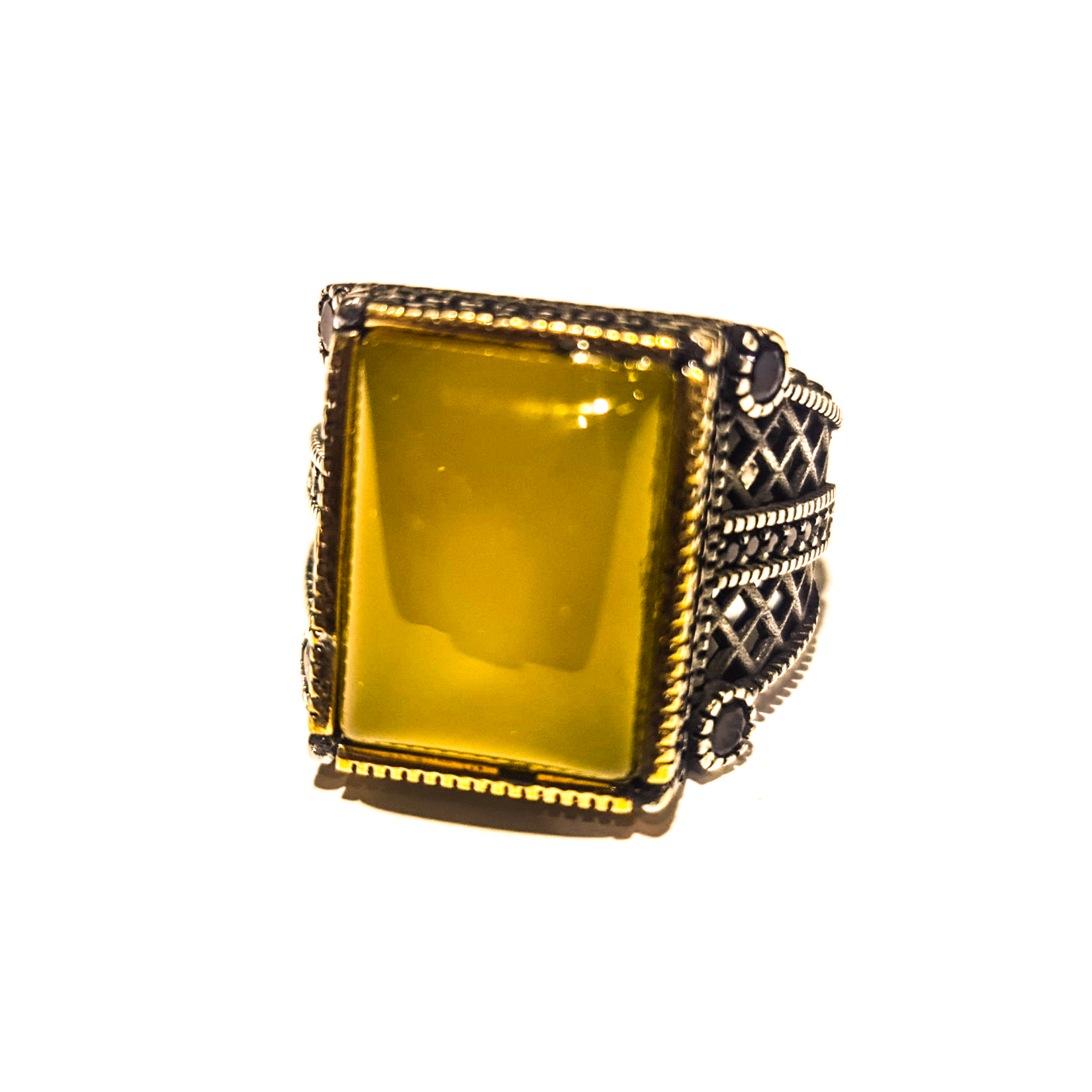 925 silver Garnet ( Aqeeq ) Sharaf Al Shams ring in Dubai - Image 4