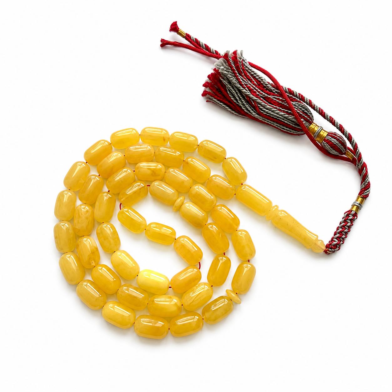 Natural Baltic Amber Misbah 29g 49 Beads 13X8mm