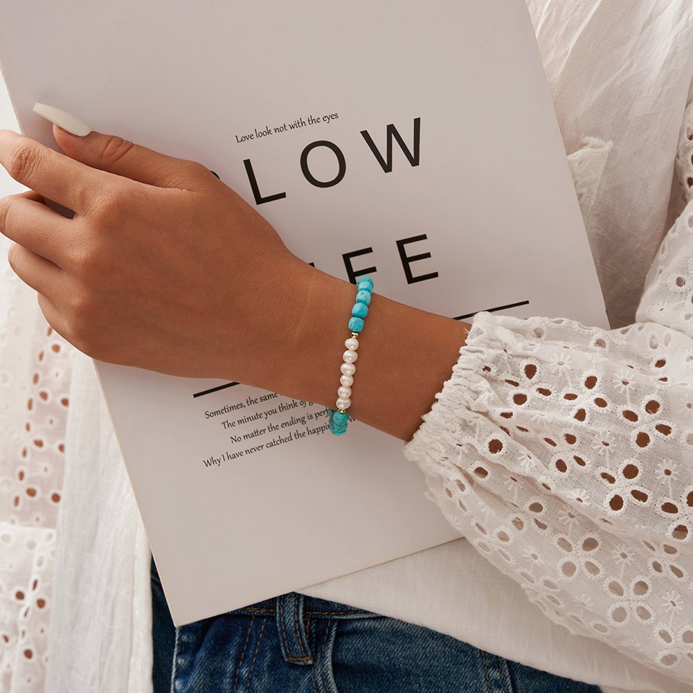 African Turquoise & Selenite 'Destiny' Bracelet - Image 2