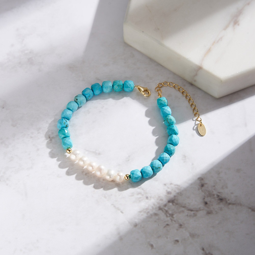 African Turquoise & Selenite 'Destiny' Bracelet - Image 3