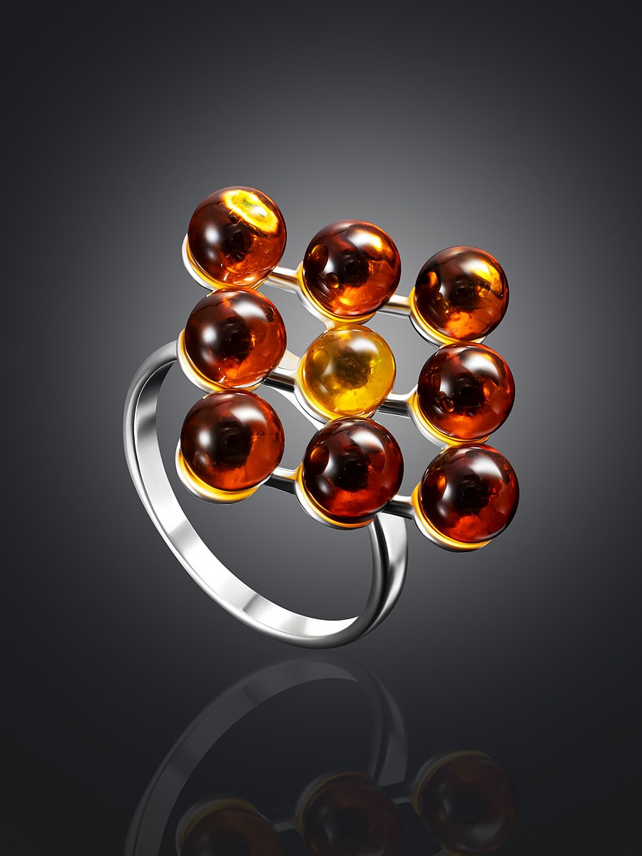 Ring with amber inserts "Mosaic" 16.5 - Image 3