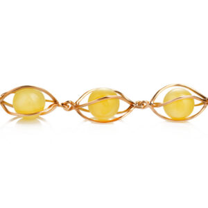 Beautiful gilded bracelet with natural honey-colored amber Algeria - Image 3