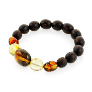 Bracelet in ethnic style made of amber and wood Cuba - Image 4