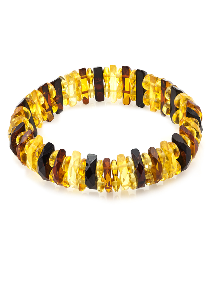 Bracelet made of natural Baltic amber Mandarin Diamond Variegated - Image 3