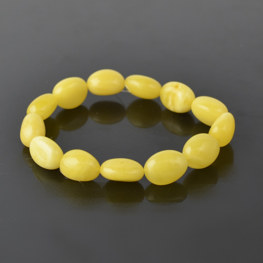 Matt Olive Baltic Amber Bracelet unisex - Image 3