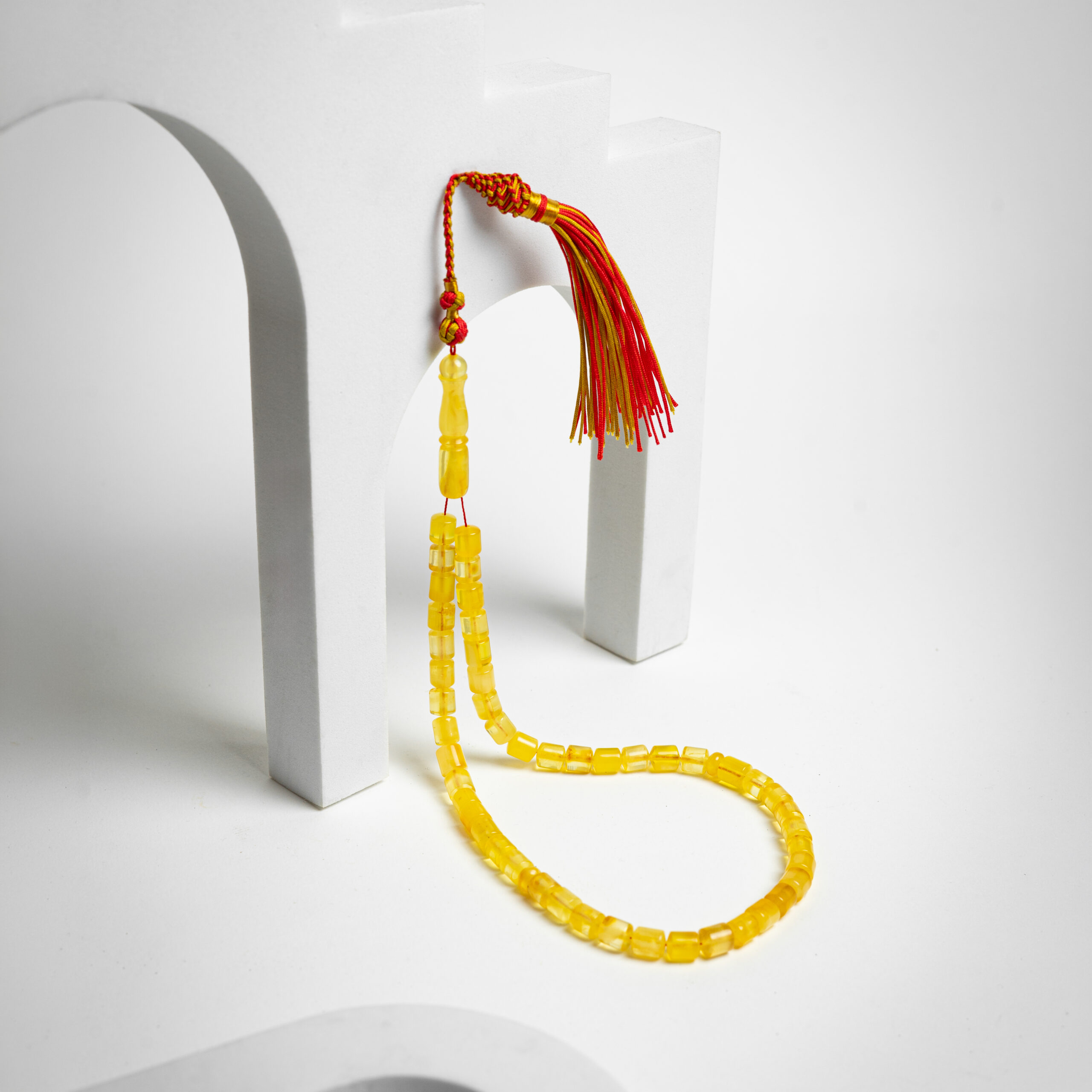 Golden Amber Misbaha – 45 Beads Natural Prayer Misbah 16gm - Image 3