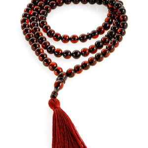 Natural Polish Misbah with 99 beads for Tasbih made of dark cherry color 21gm - Image 2
