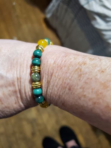 Malachite & Yellow Agate 'Perseverance' Bracelet - Image 5