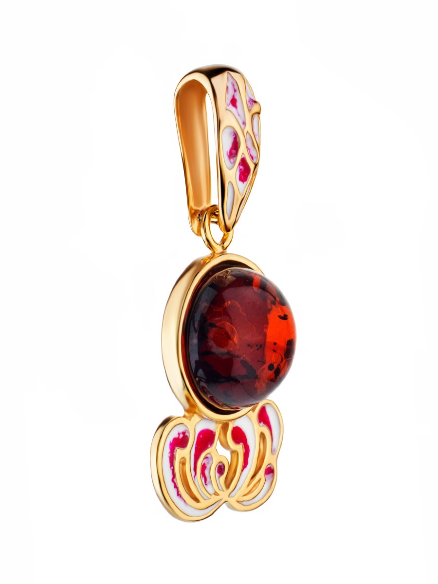 A beautiful pendant decorated with natural cognac amber "Suzdal" - Image 3
