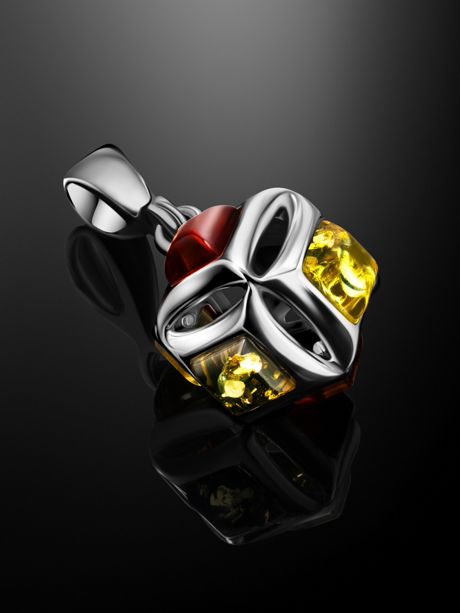 A bright pendant "Vernissage" decorated with amber of different shades - Image 2