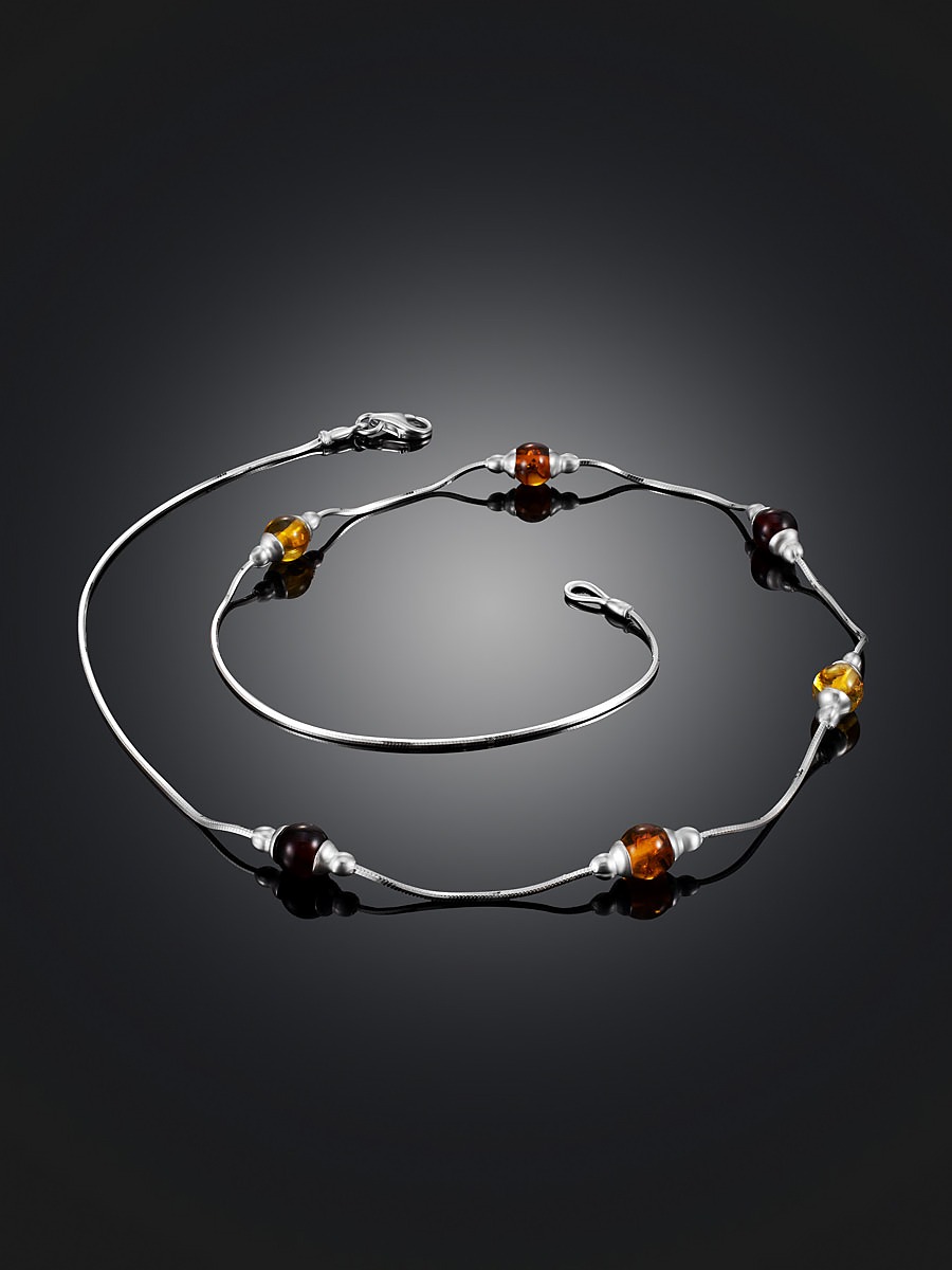 A positive necklace made of natural amber in different shades, "Caramel" - Image 2