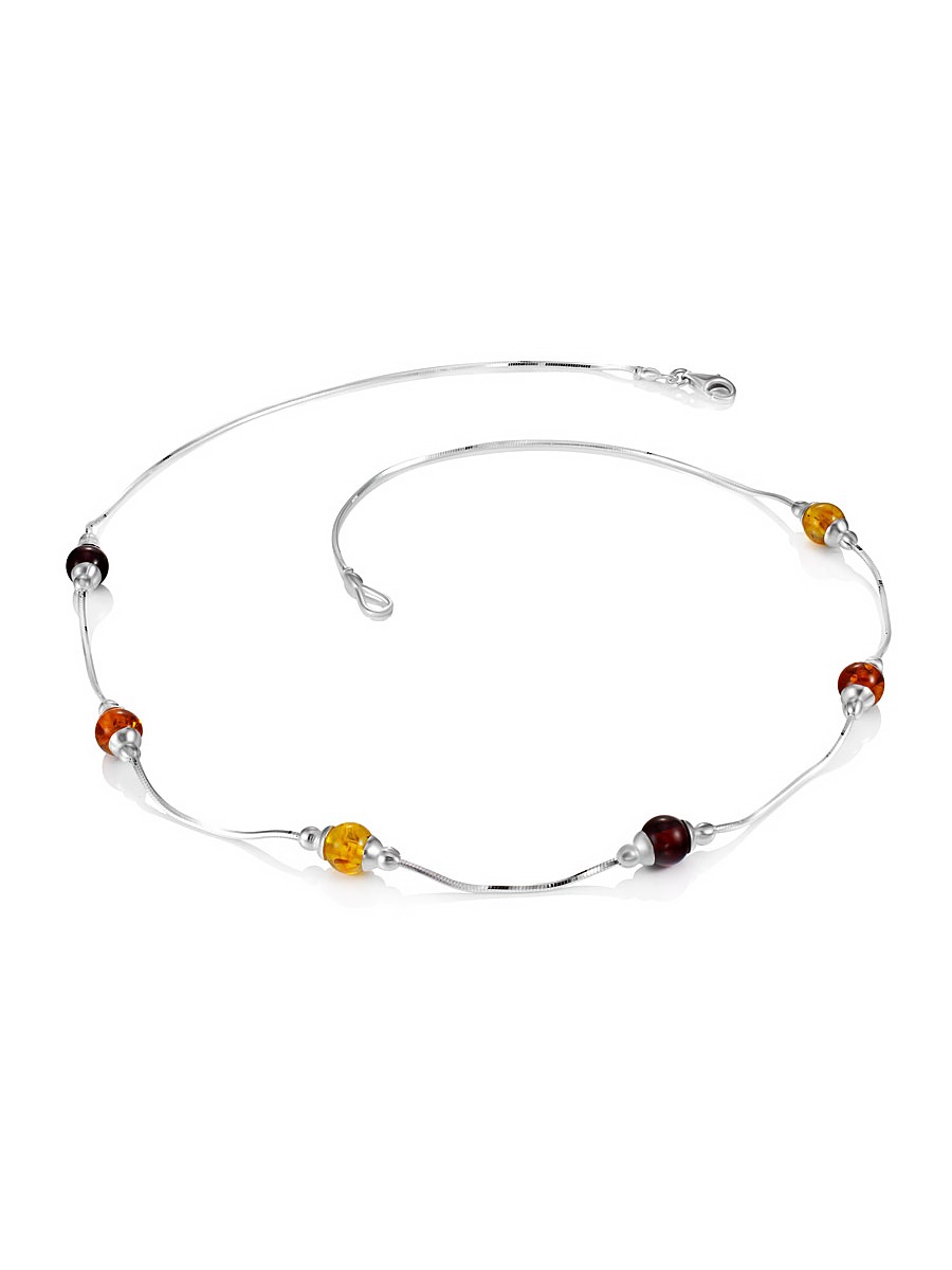 A positive necklace made of natural amber in different shades, "Caramel" - Image 3