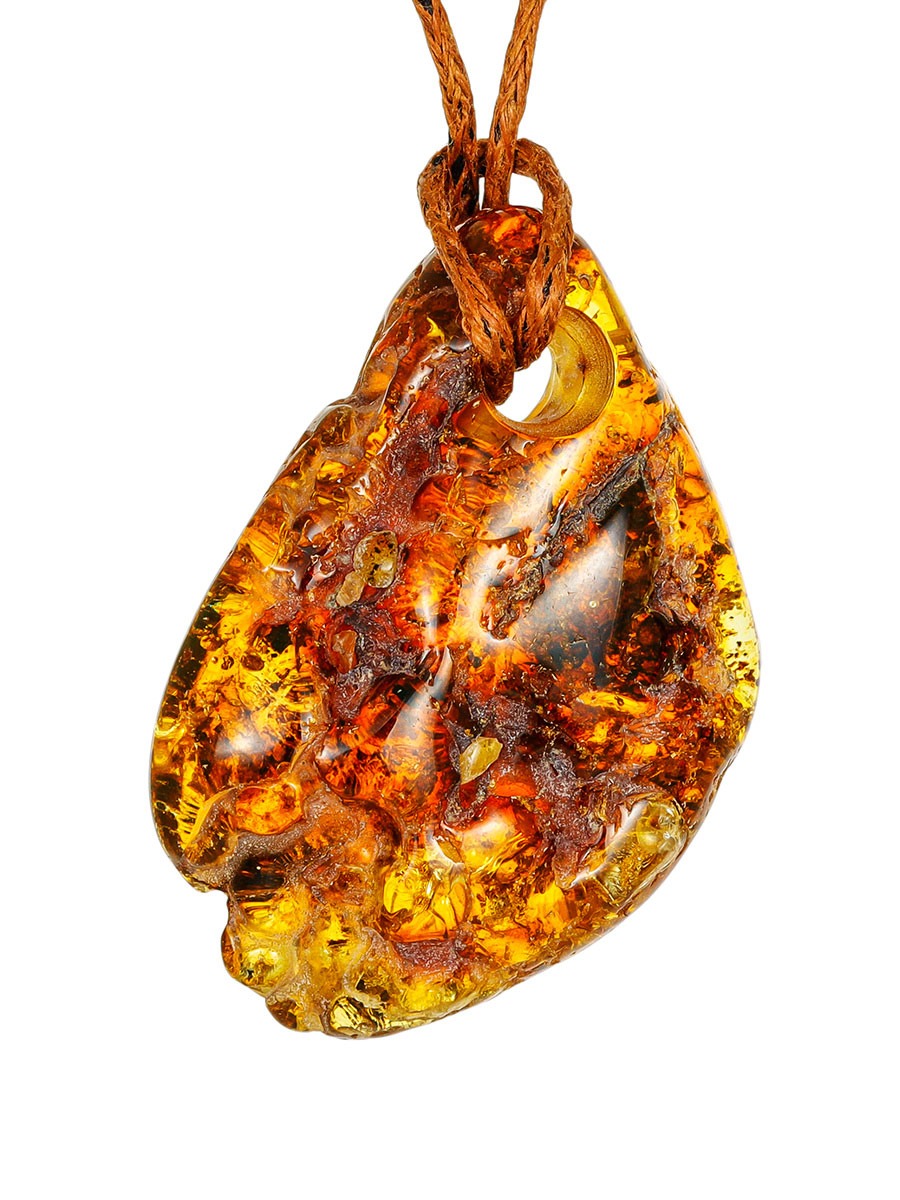 Raw Elegance Sunrise Amber Pendant - Image 2