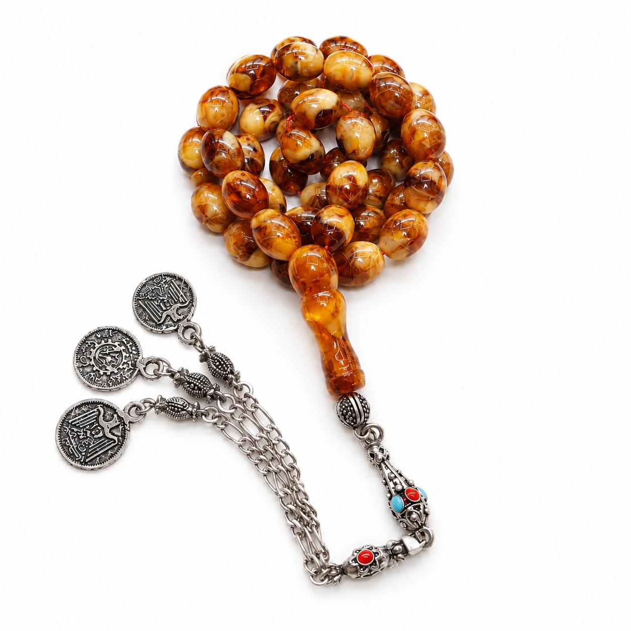 High Quality Natural Pressed Amber 40gm 45 Beads Tasbih
