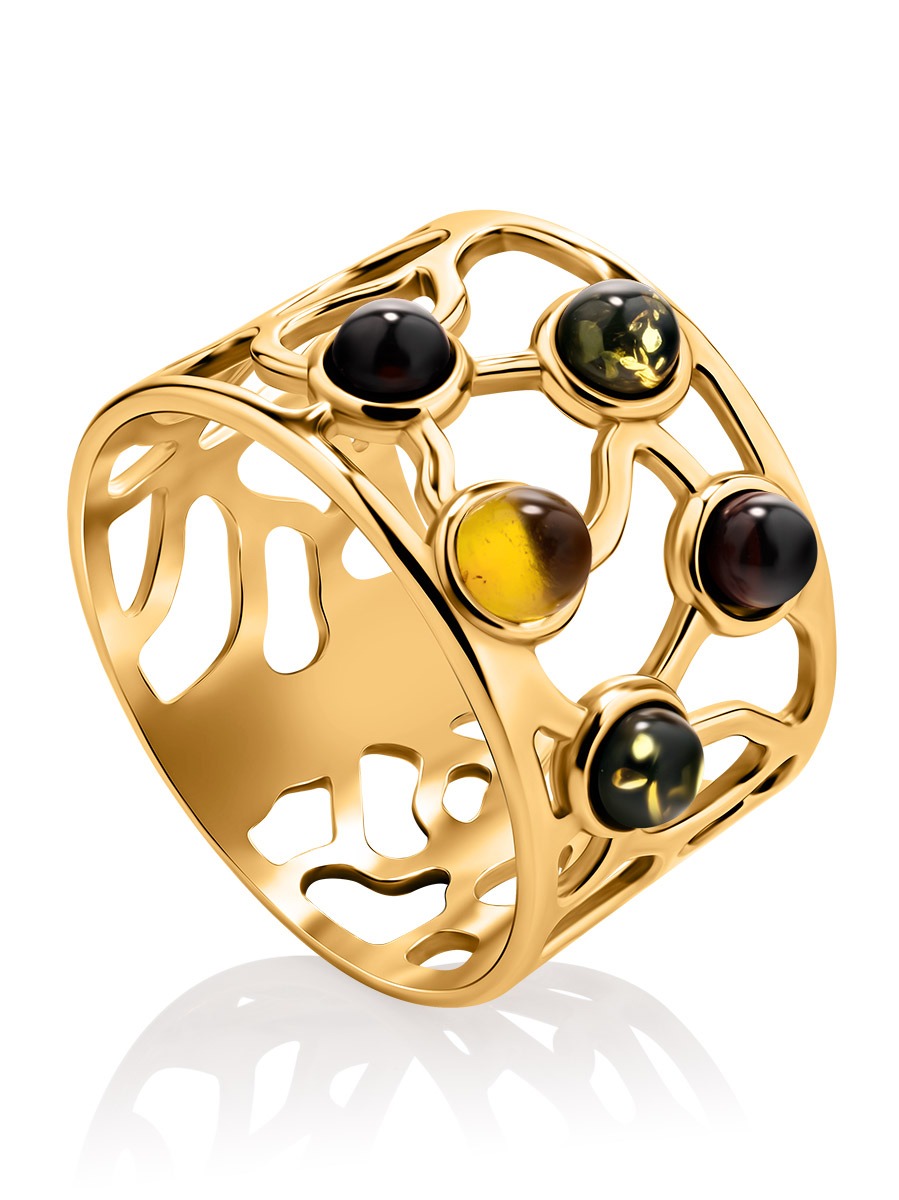 Spectacular multi-colored amber ring "Limbo"