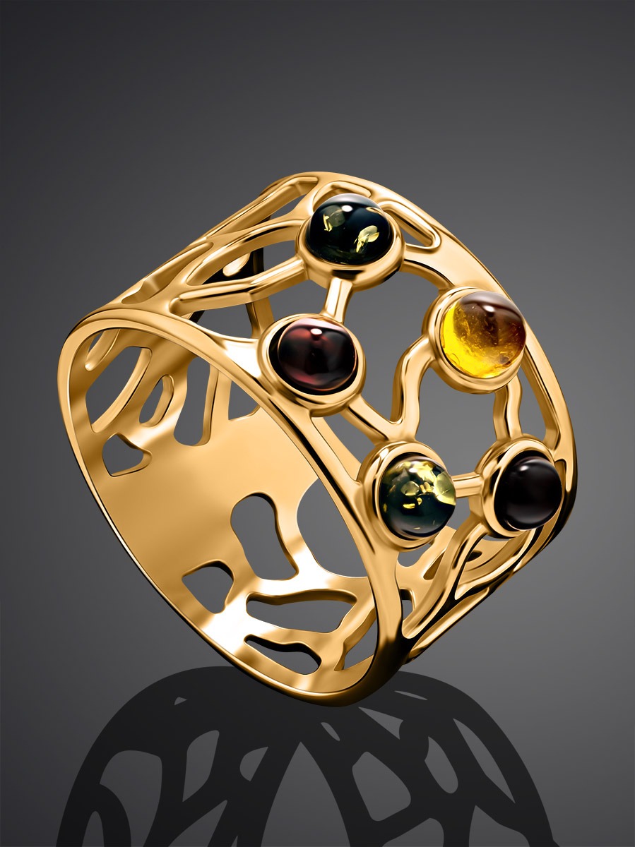 Spectacular multi-colored amber ring "Limbo" - Image 2