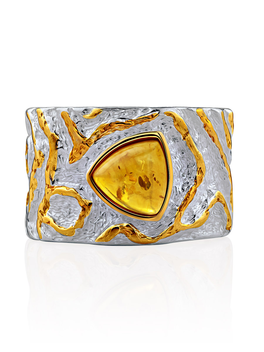 Luxurious wide ring with amber Eritrea - Image 3