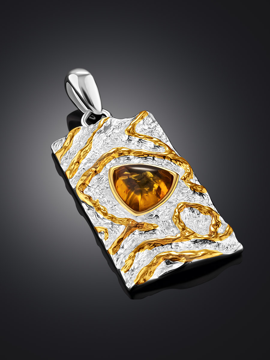 Texture pendant Eritrea with golden amber - Image 3