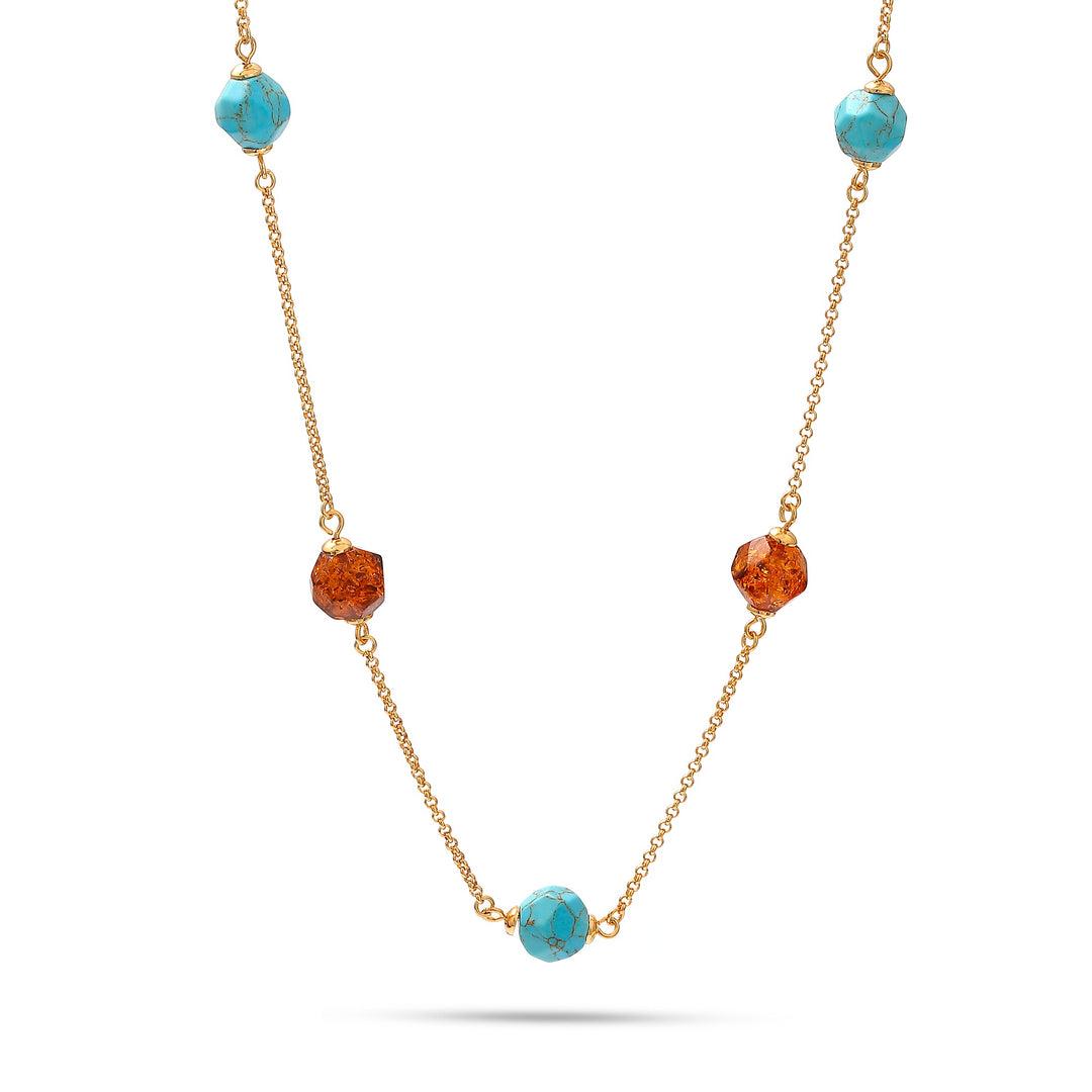 Amber&Turquoise Harmoney Neckless
