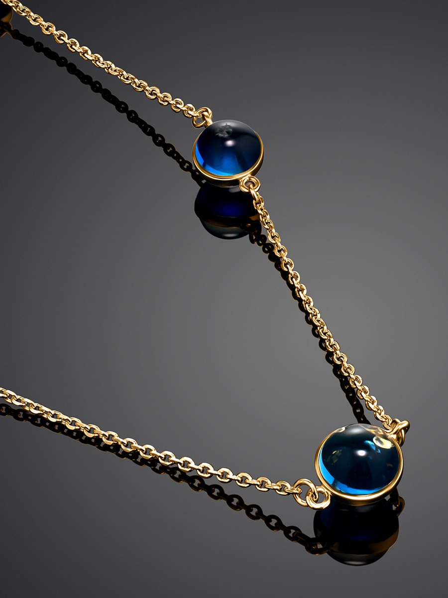 Original chain necklace with blue amber "Sorbonne" - Image 3