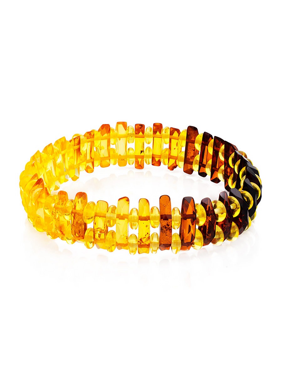 Amber bracelet "Mandarin, diamond cut", gradient