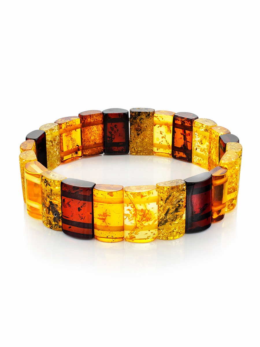 Beautiful bracelet made of natural Baltic amber of different shades