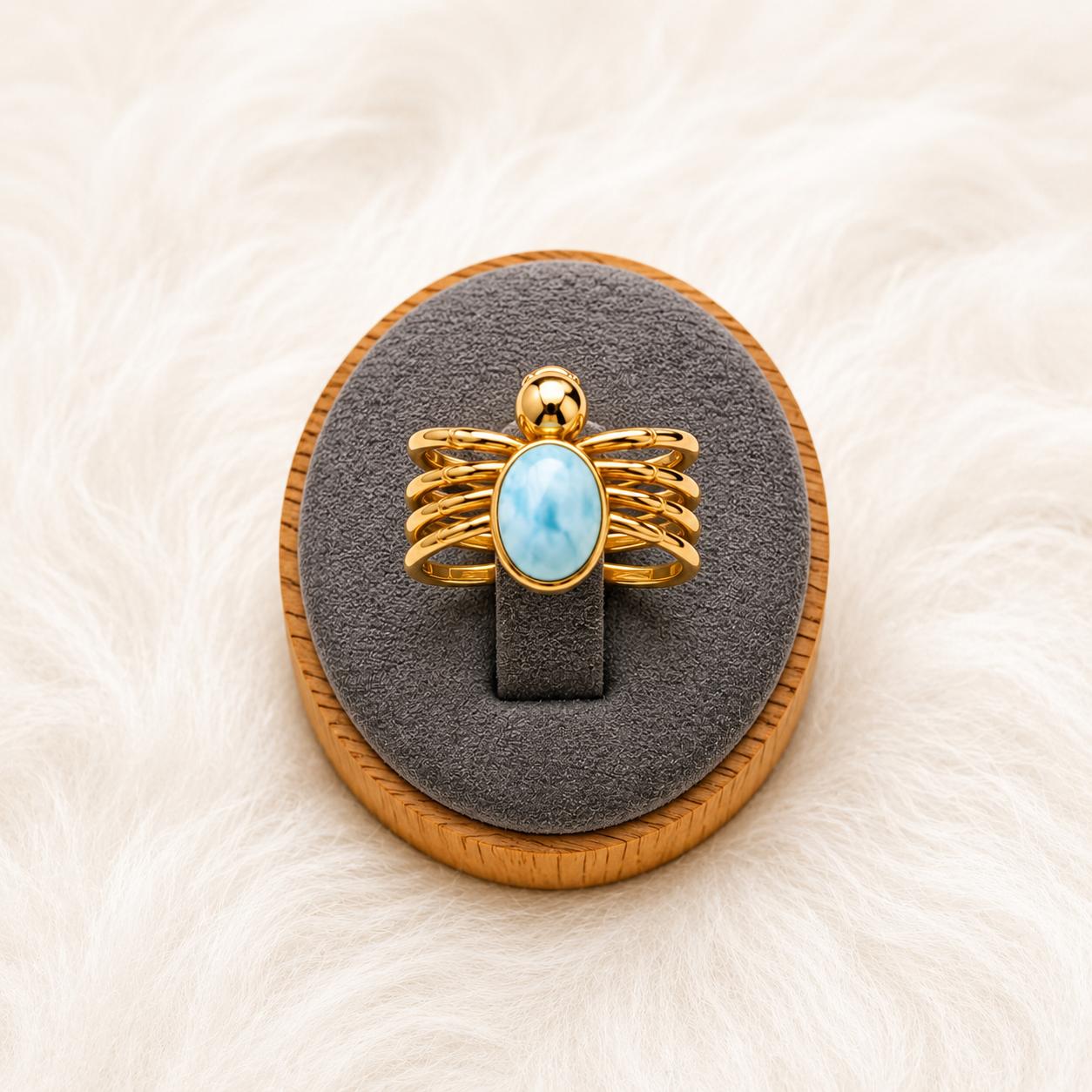 Ocean Weave Larimar Rings