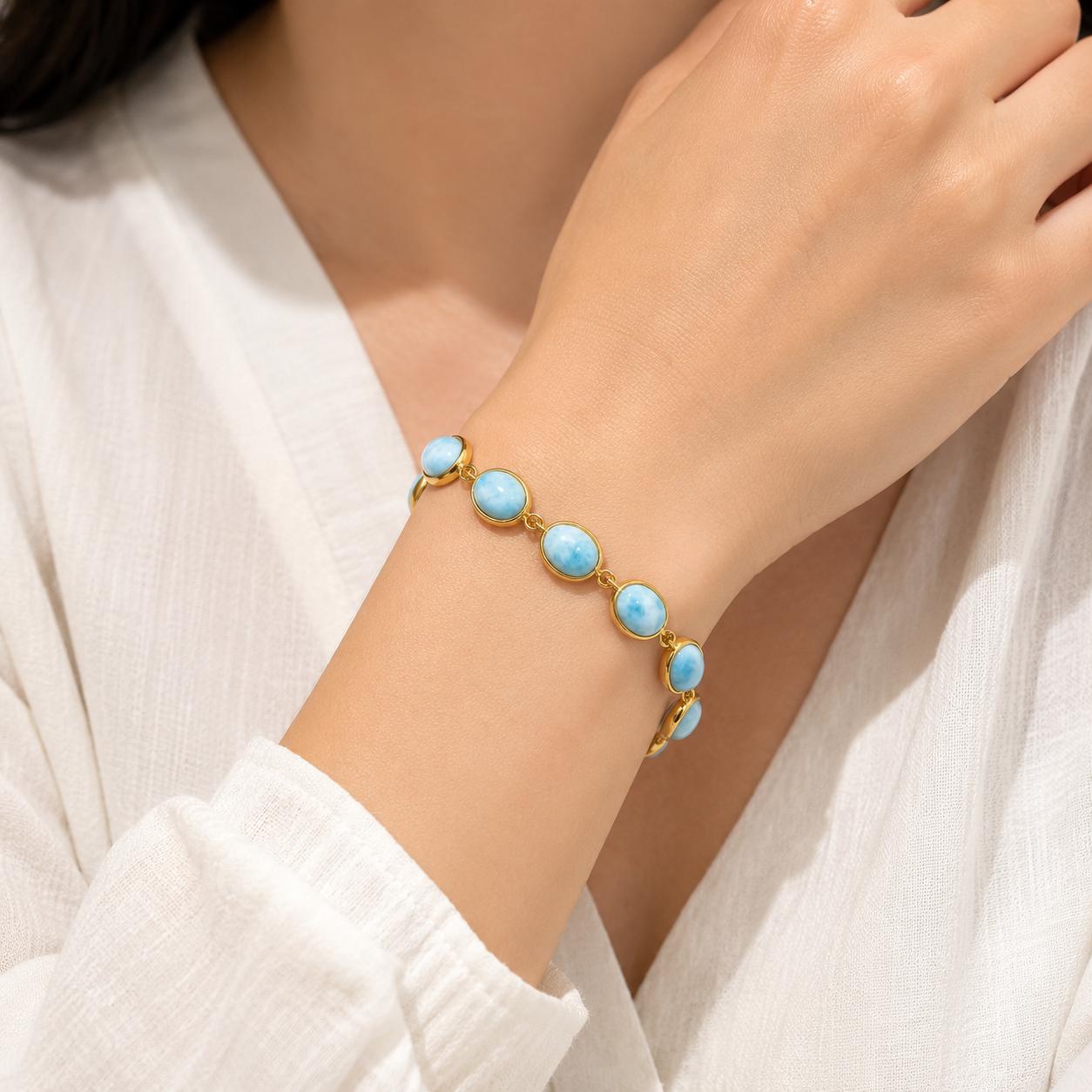 Caribbean Sky Larimar Bracelet - Image 2