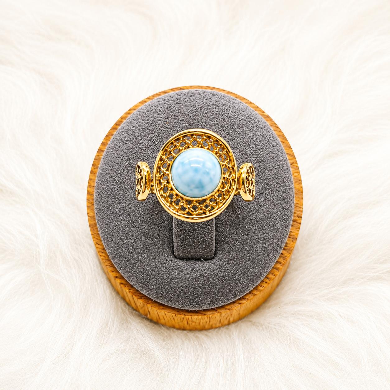 Ocean Weave Larimar Rings - Image 5