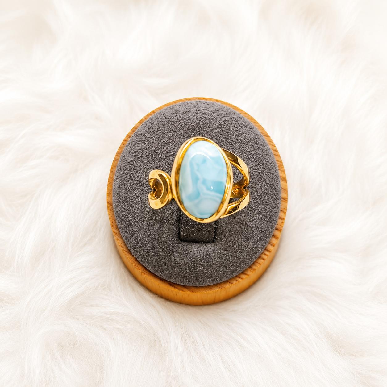 Ocean Weave Larimar Rings - Image 3