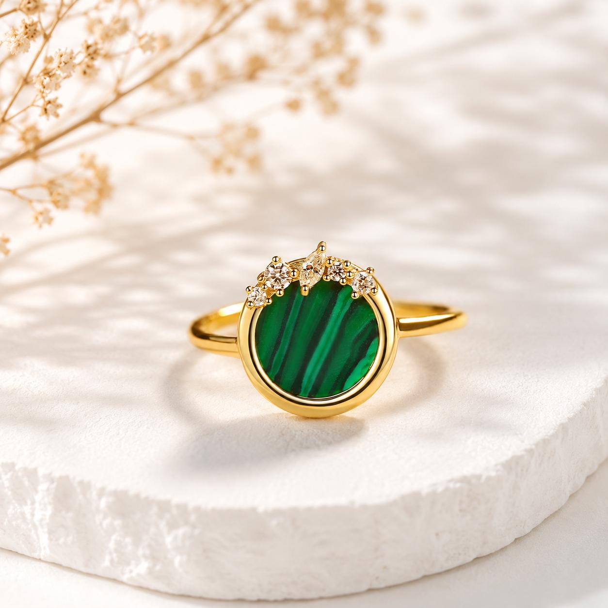 Malachite Crown Ring - Image 3
