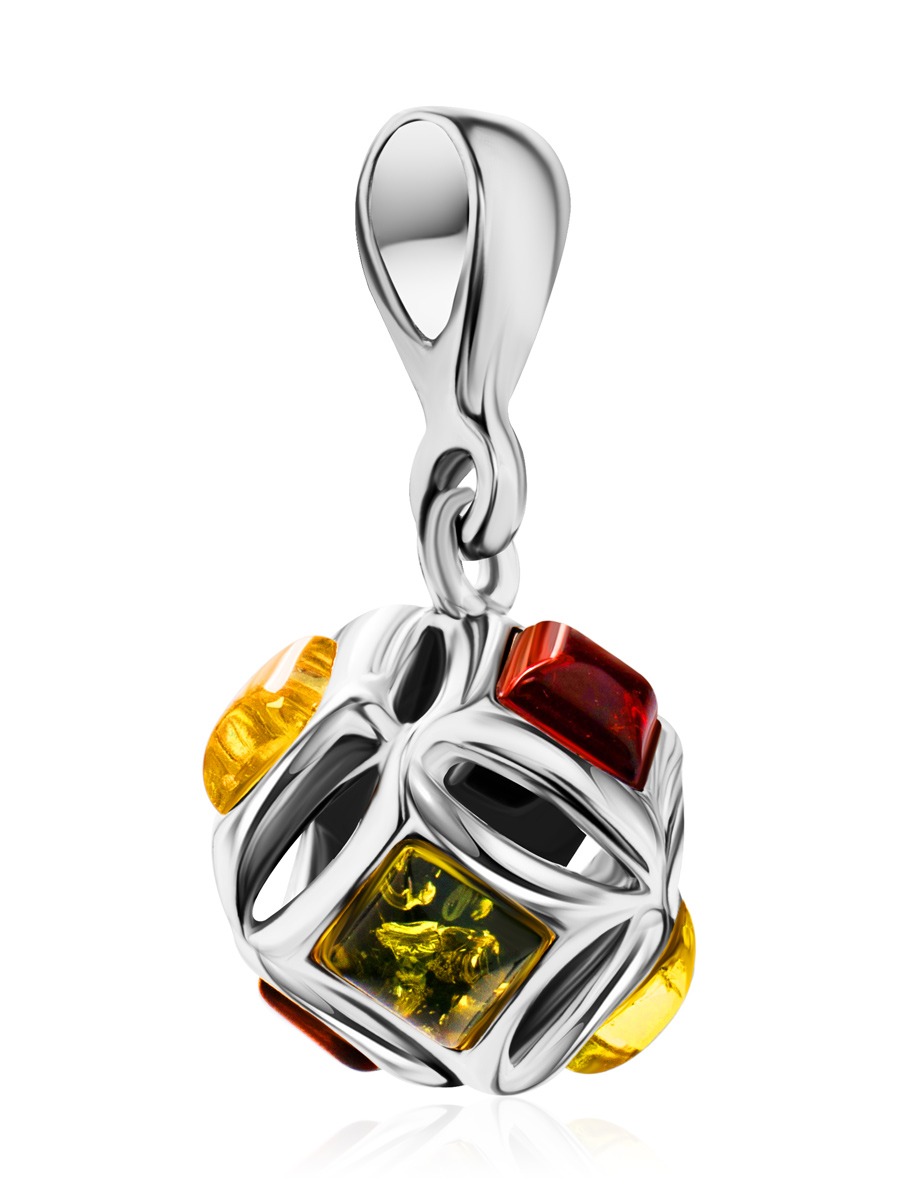 A bright pendant "Vernissage" decorated with amber of different shades