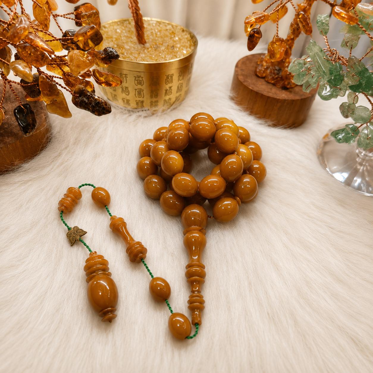 Golden color New Fatooran Tasbih with Tamlekah 33 beads - Image 2
