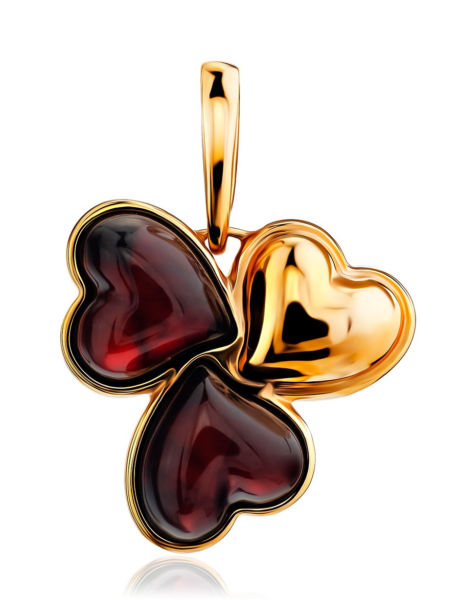 Trinity Hearts Amber Pendant