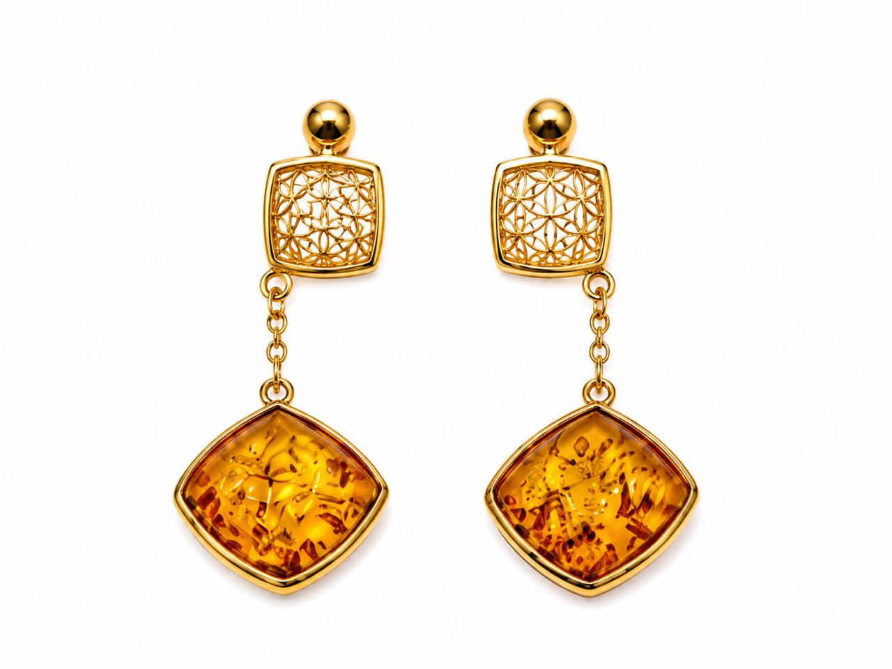Aurora Amber Earrings - Image 4