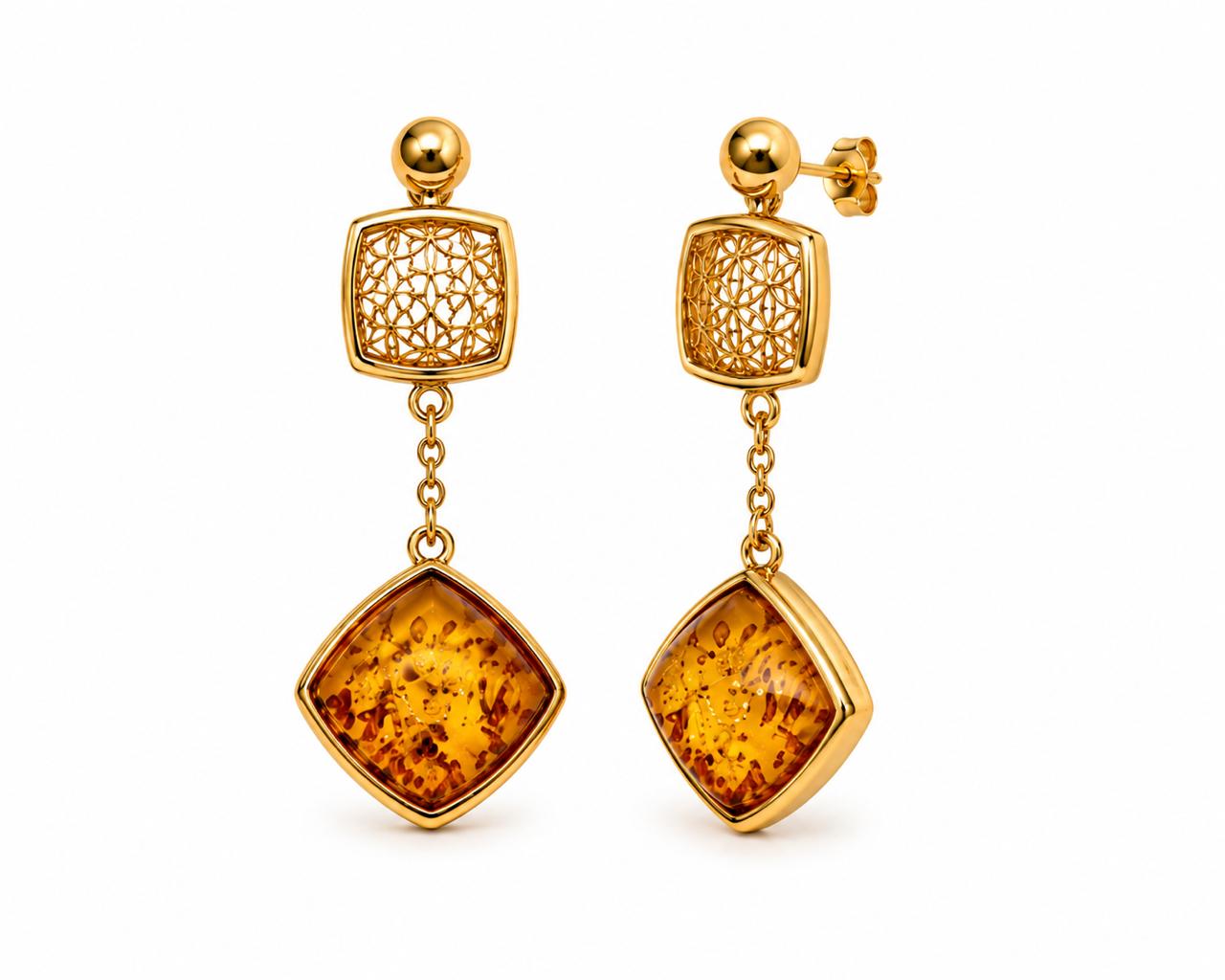 Aurora Amber Earrings - Image 3