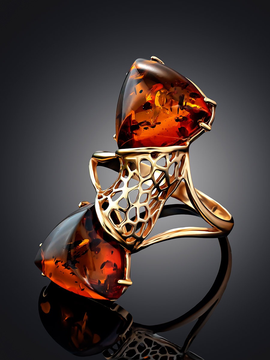 Large original ring made of natural amber "Kenya" - Image 3