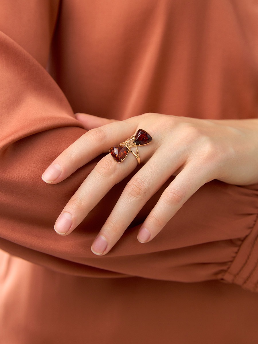 Large original ring made of natural amber "Kenya" - Image 2