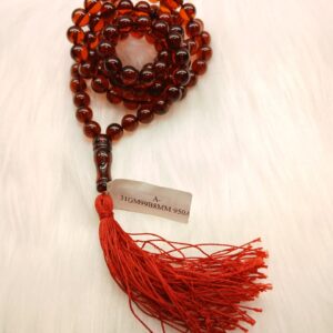 Natural Polish Misbah with 99 beads for Tasbih made of dark cherry color 21gm - Image 5