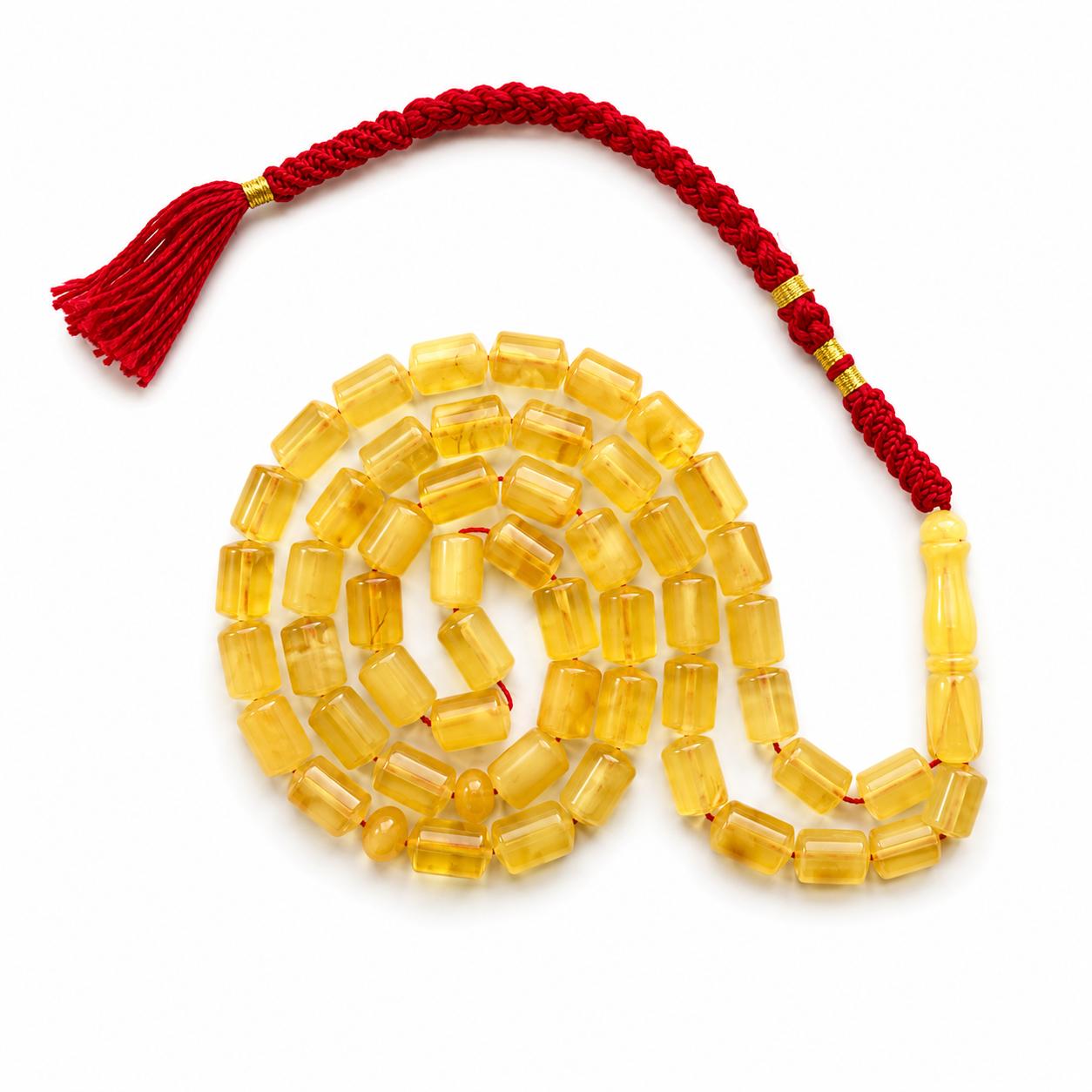 Natural Baltic Amber Misbah 23g 48Beads 7X10mm