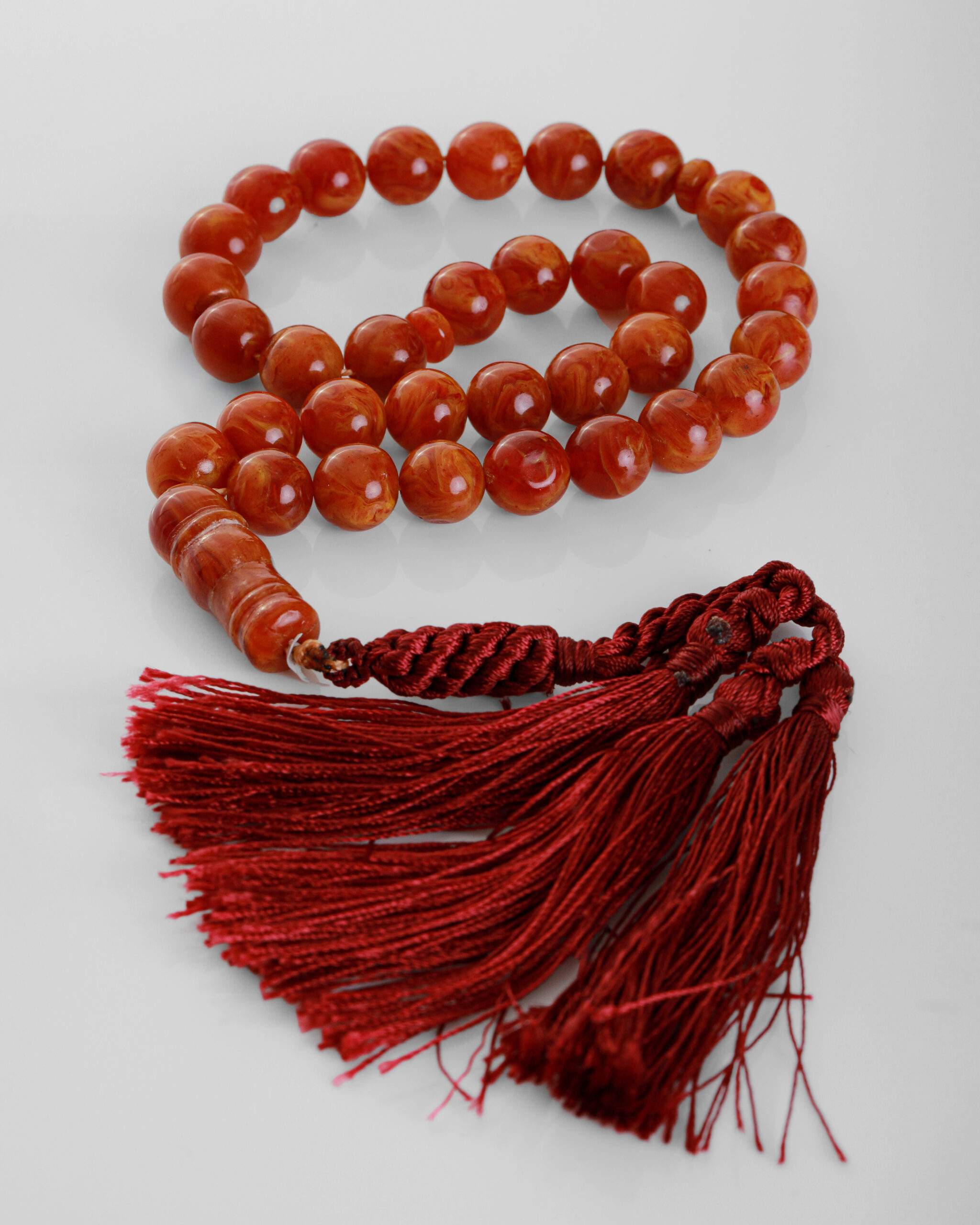 Antique German Amber Misbah 23g 33Beads 8X10mm - Image 3