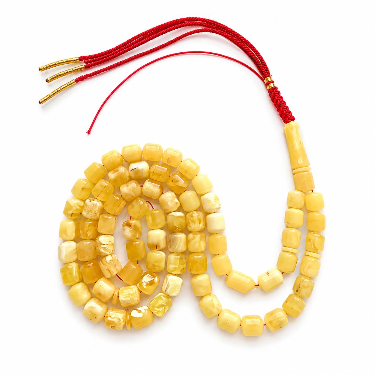 Natural Baltic Amber Misbah 39g 72Beads 8X10mm