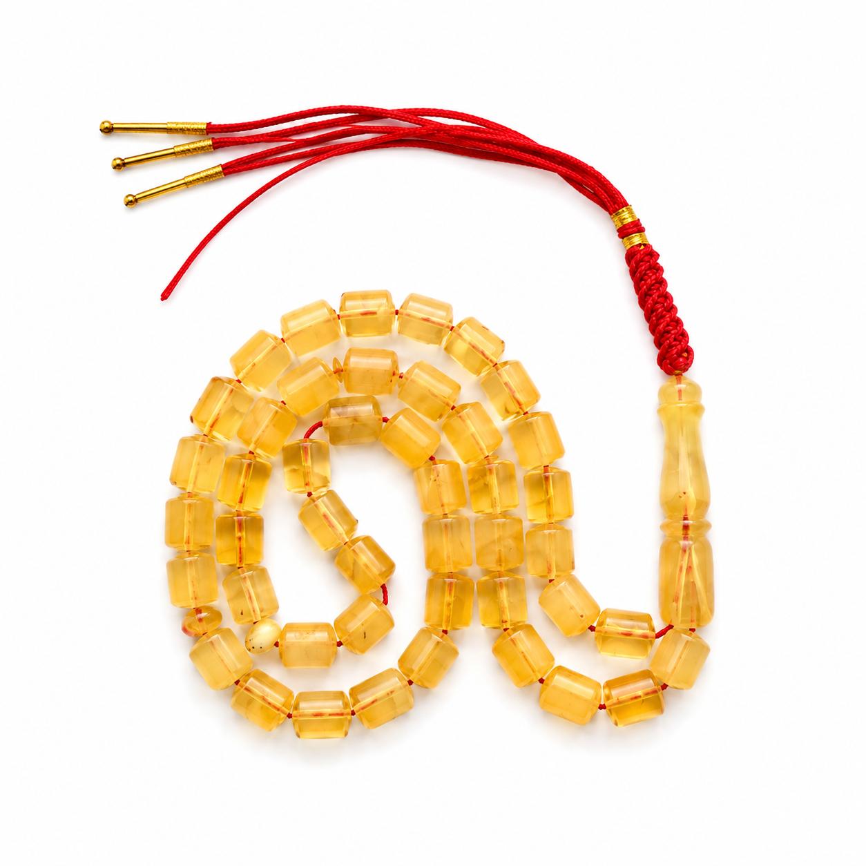 Natural Baltic Amber Misbah 19g 45Beads 7X9mm