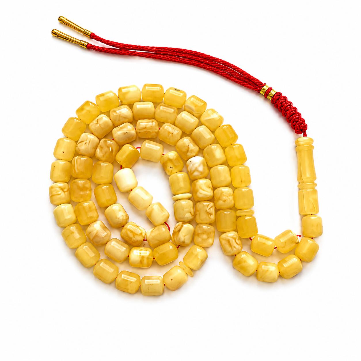 Natural Baltic Amber Misbah 33g 72Beads 8X10mm