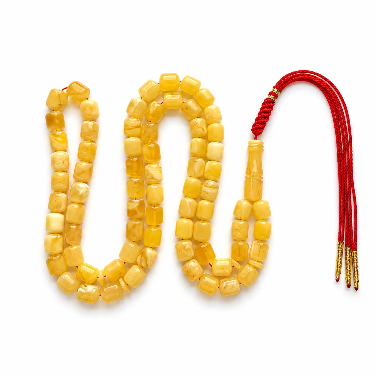 Natural Baltic Amber Misbah 33g 72Beads 8X10mm - Image 2