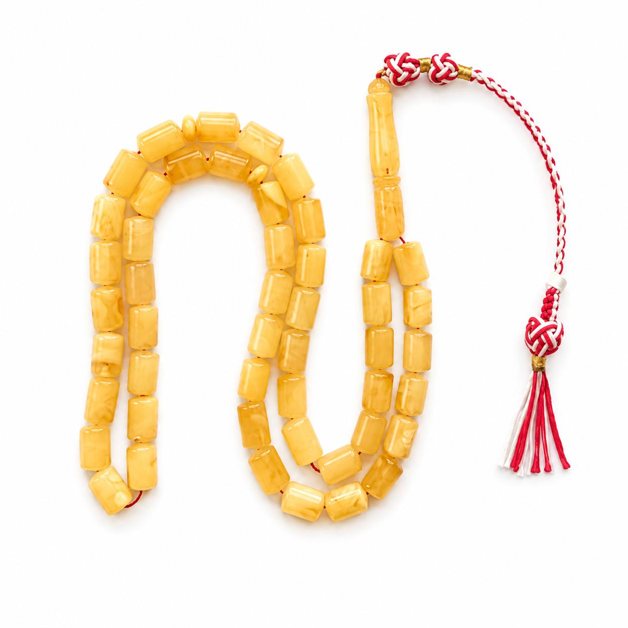 Natural Baltic Amber Misbah 20g 48Beads 7X10mm - Image 2