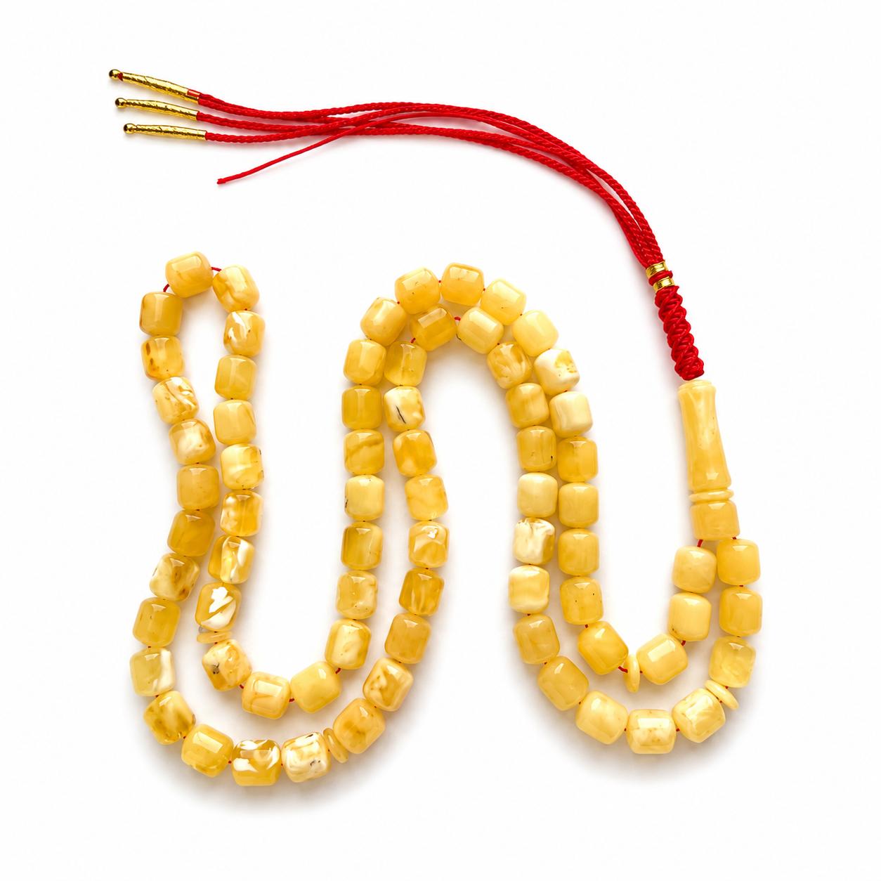 Natural Baltic Amber Misbah 39g 72Beads 8X10mm - Image 2