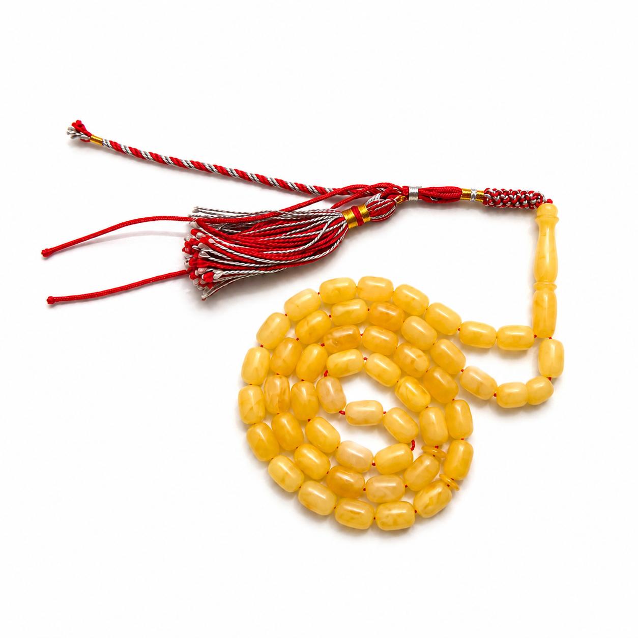 Natural Baltic Amber Misbah 23g 48Beads 7X11mm